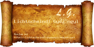 Lichtscheindl Gyöngyi névjegykártya